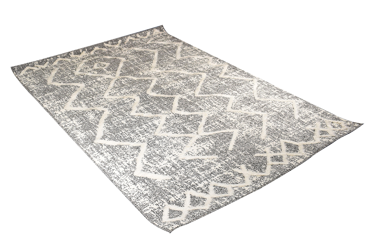 Alfombra bereber con relieve gris y beige 160נ230cm PALEO