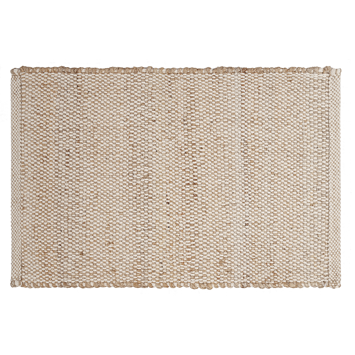 Alfombra rectangular de yute y algodón beige 140 x 200 EFFIA