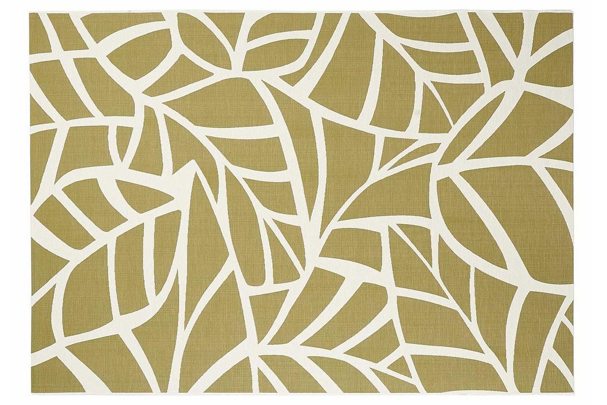 Alfombras interior exterior blanco crema y verde 160 x 230 cm GARANCE