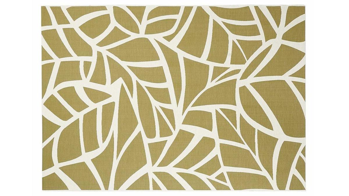 Alfombras interior exterior blanco crema y verde 160 x 230 cm GARANCE