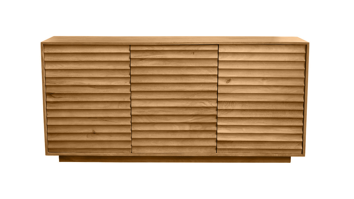 Aparador de madera maciza de mangos 3 puertas L160 cm MATCHA