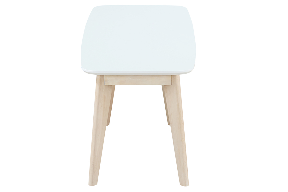 Banco diseo 100cm blanco y madera LEENA