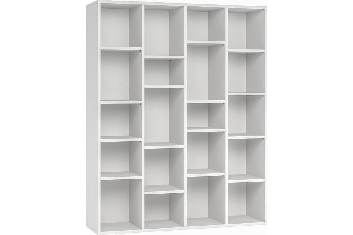 Biblioteca moderna en madera blanca RYTHM