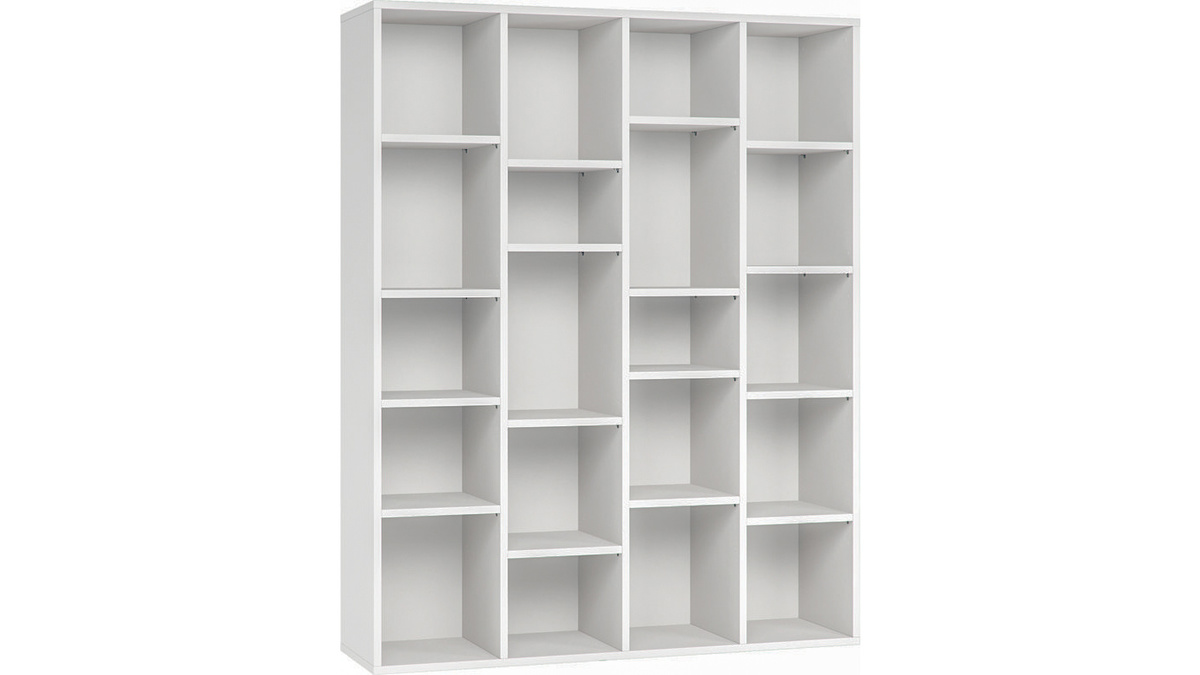 Biblioteca moderna en madera blanca RYTHM