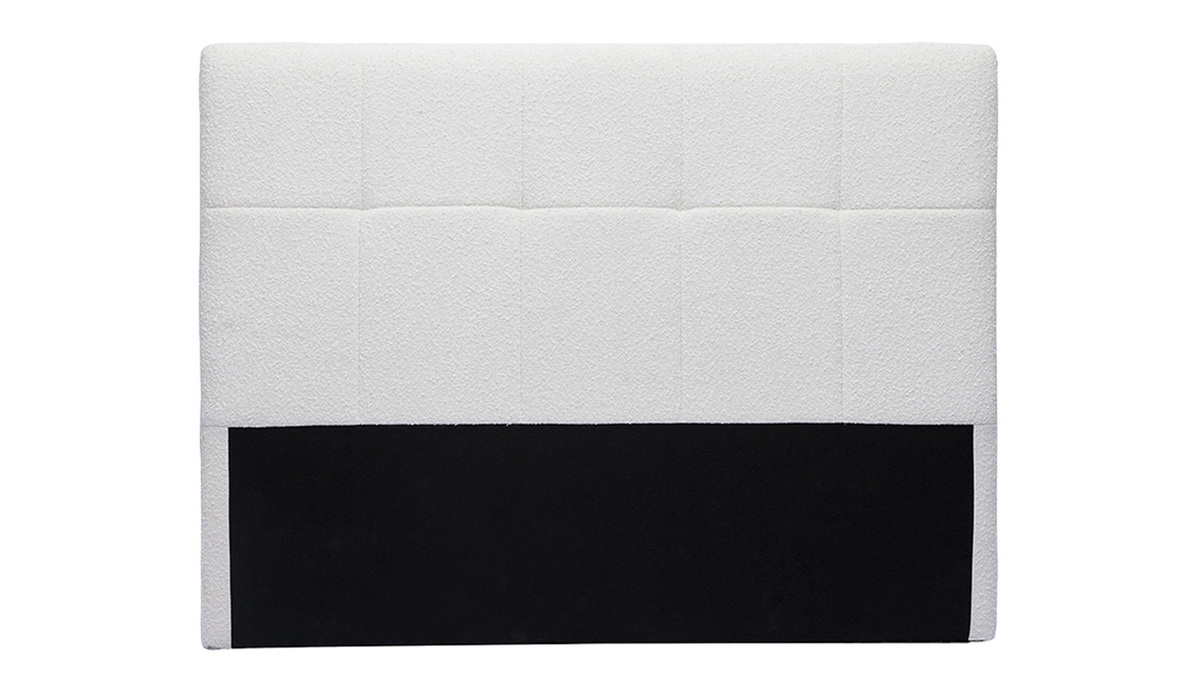 Cabecero de cama efecto borreguillo blanco 160 cm CLOVIS