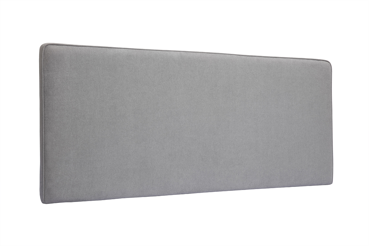 Cabecero de cama para colgar de tela efecto aterciopelado gris 180 cm LILY