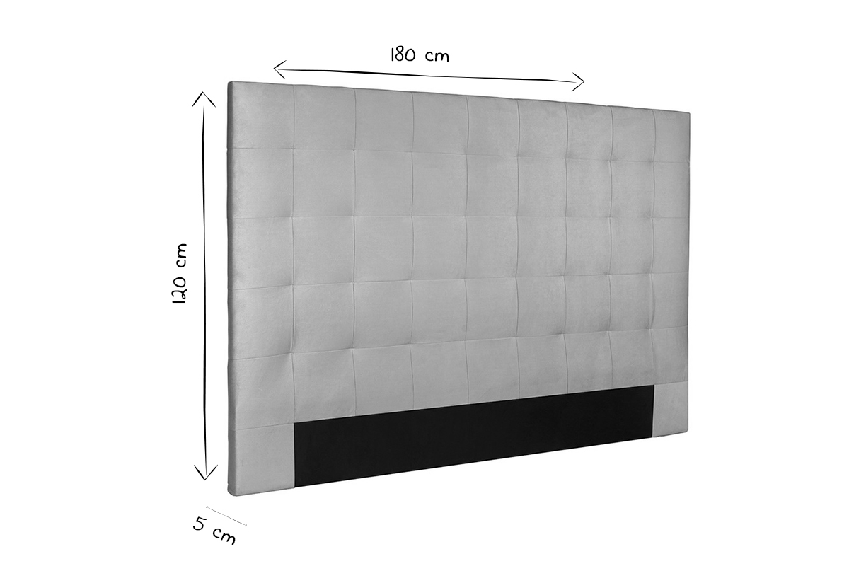 Cabecero en terciopelo topo 180 cm HALCIONA