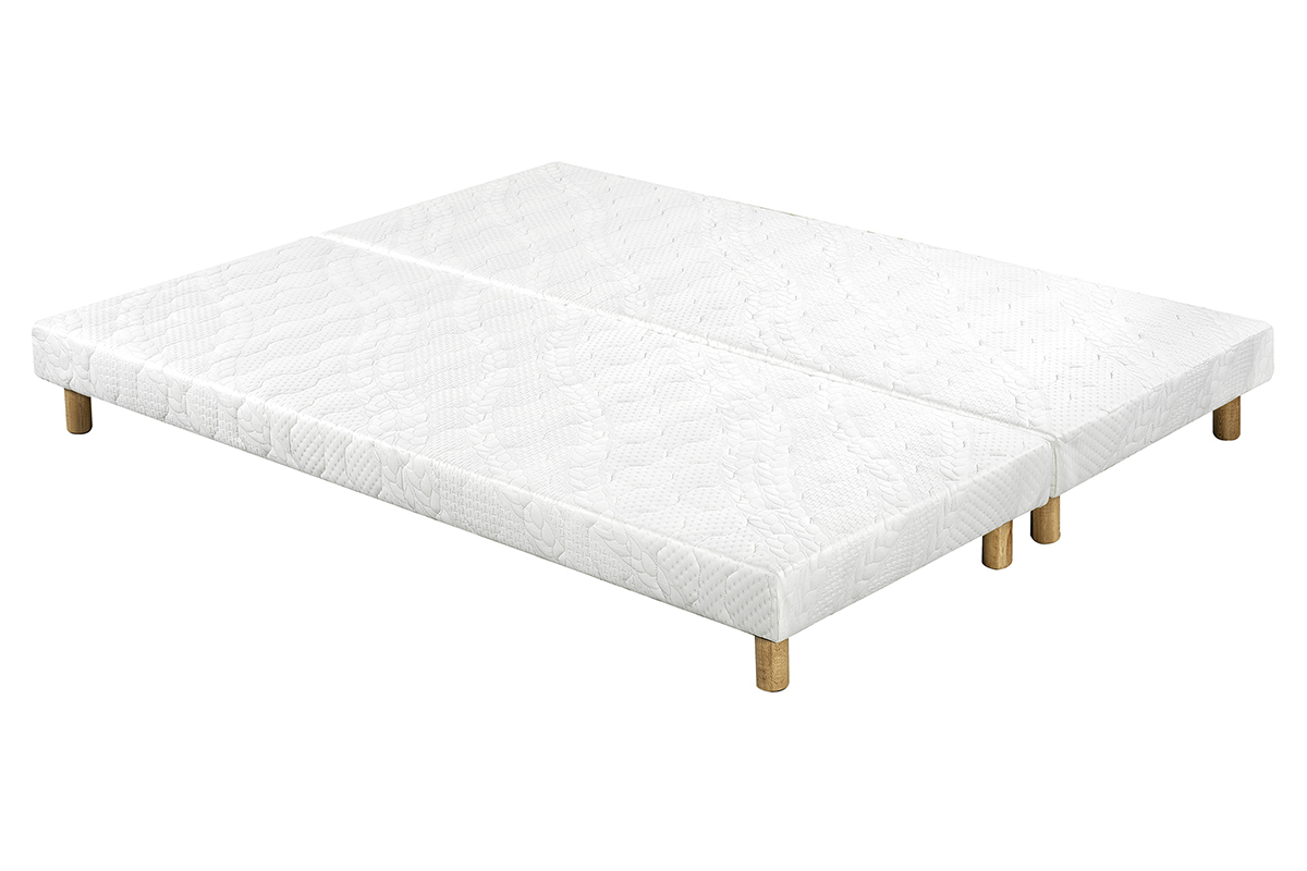 Cama 180נ200cm con somieres tapizados y colchn viscoelstico BENJI