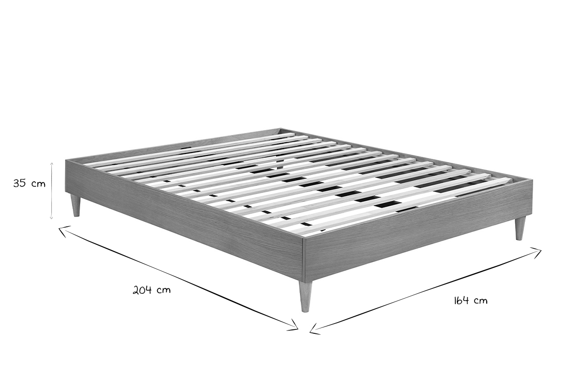 Cama adulto 160 x 200 cm con somier acabado madera clara AYO