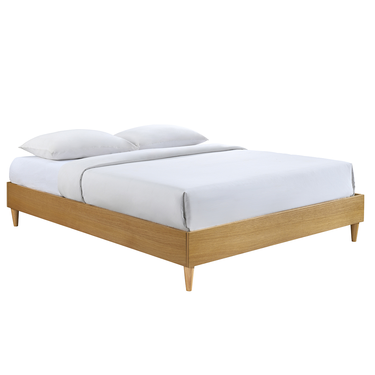 Cama adulto 160 x 200 cm con somier acabado madera clara AYO