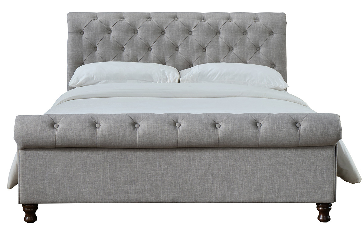 Cama doble 160*200 lino gris RILEY