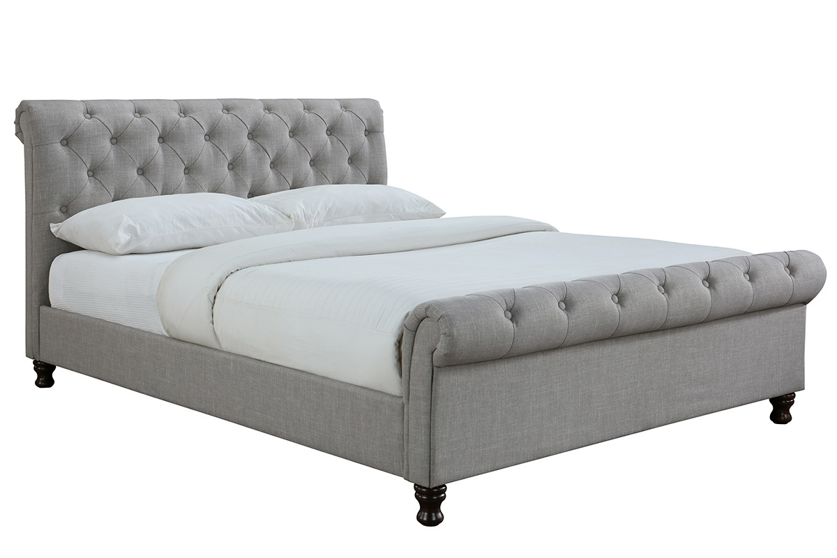 Cama doble 160*200 lino gris RILEY