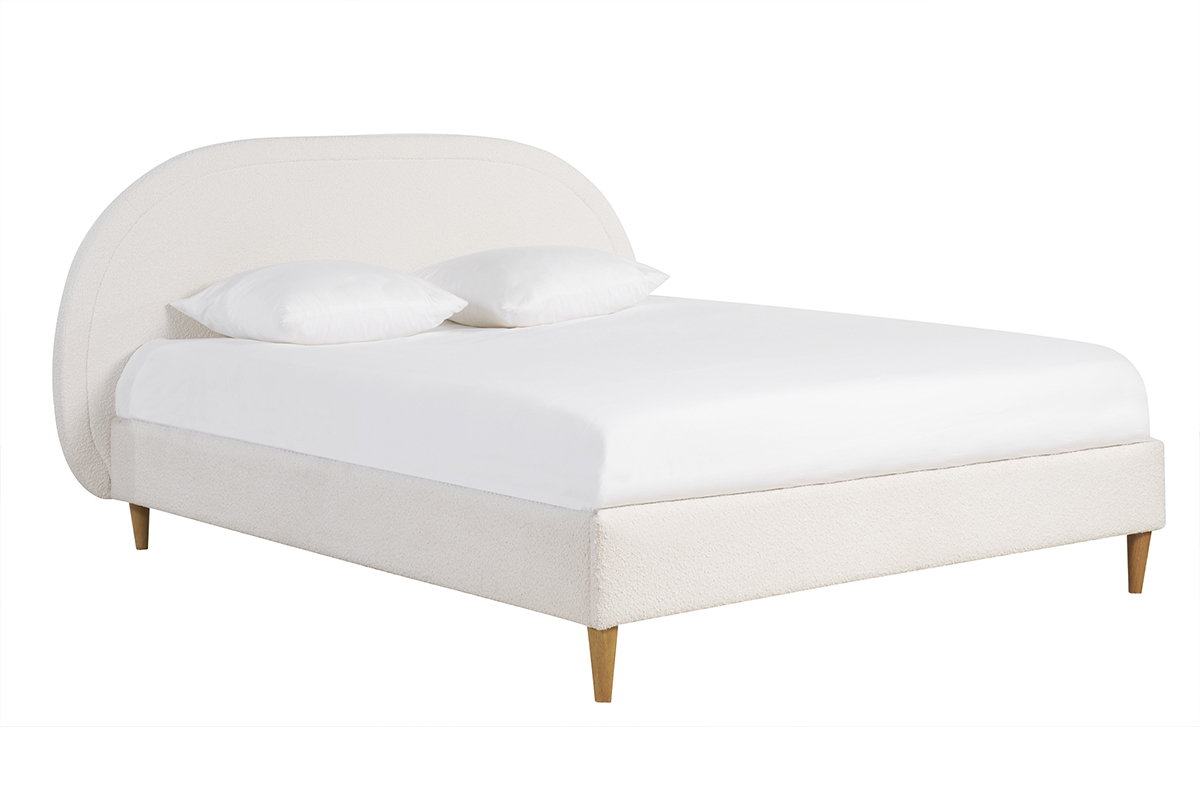 Cama doble 160 x 200 cm de borreguillo CHARLINE