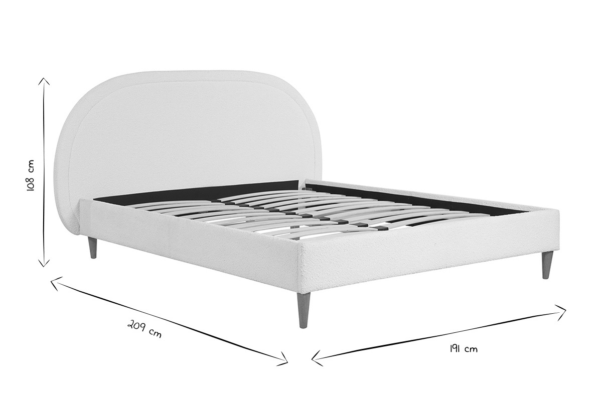 Cama doble 160 x 200 cm de borreguillo CHARLINE