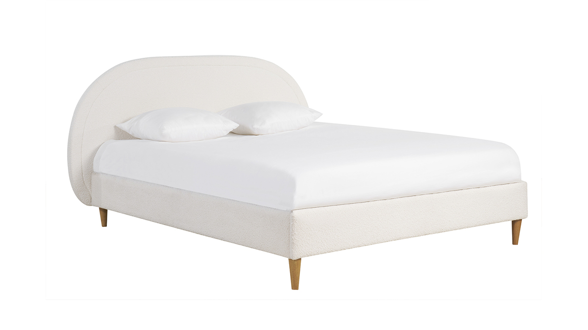 Cama doble 160 x 200 cm de borreguillo CHARLINE