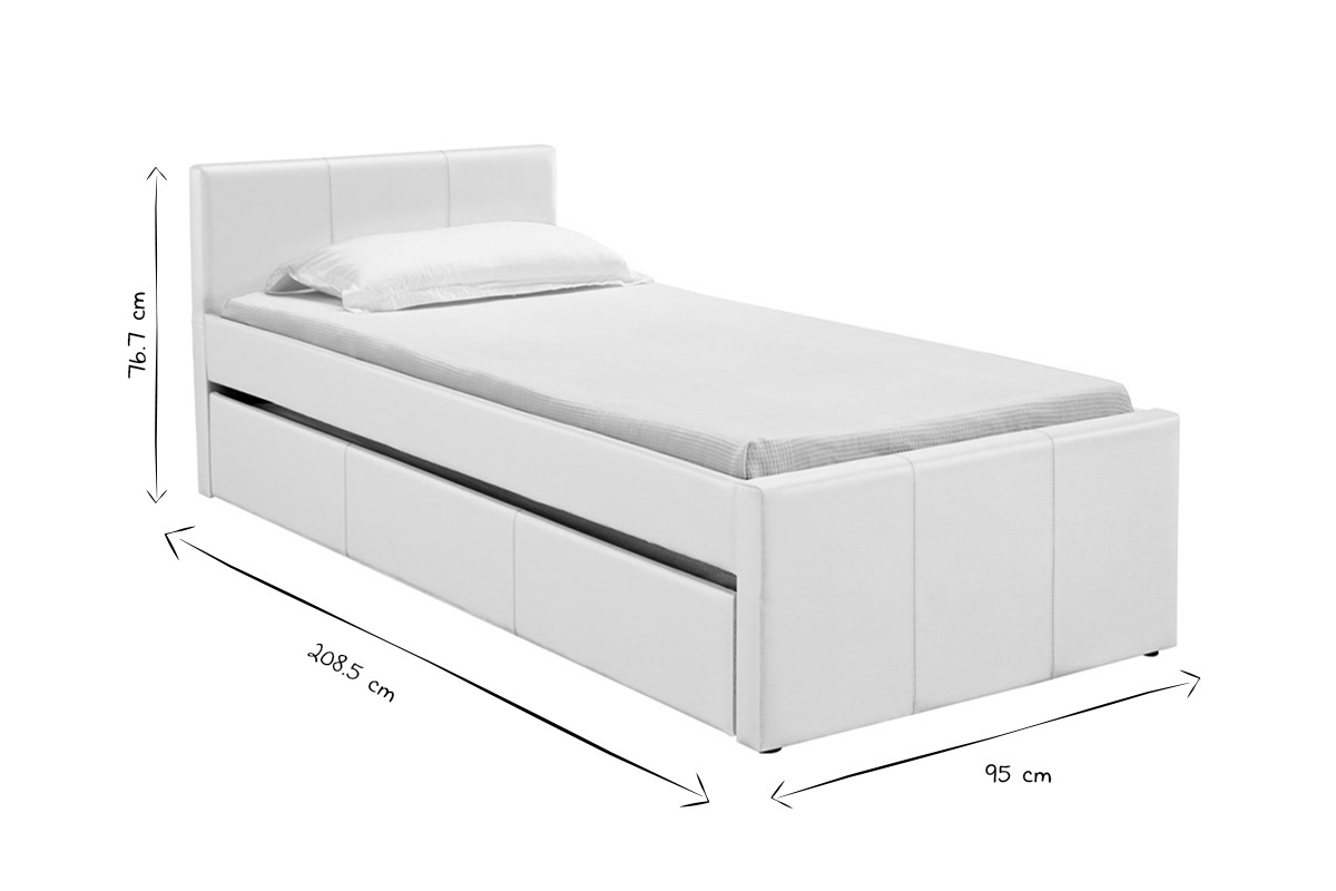 Cama nido 90 x 195 cm blanco MACCO