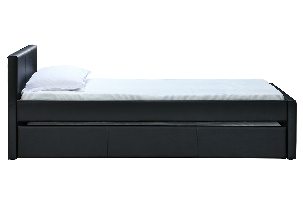 Cama nido 90 x 195 cm negro mate MACCO