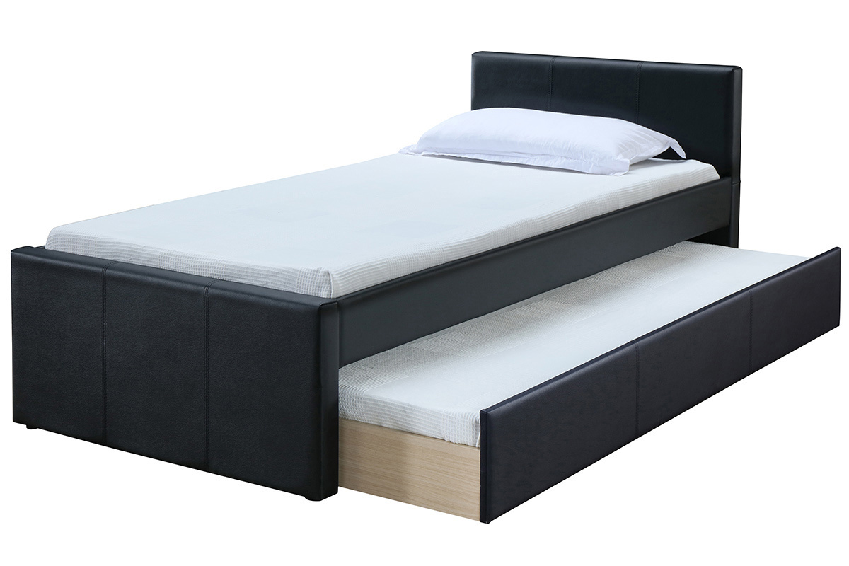 Cama nido 90 x 195 cm negro mate MACCO