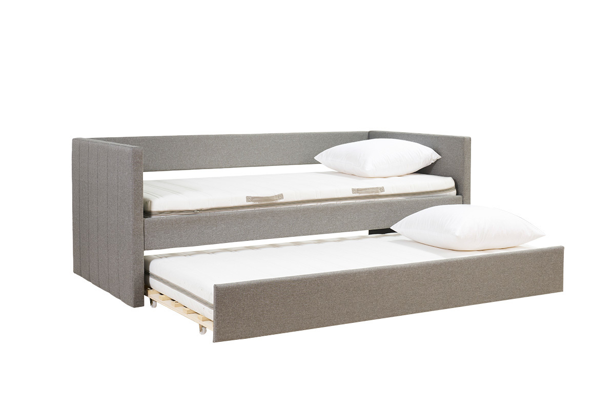 Cama nido de tela gris 90 x 190 cm ELIE