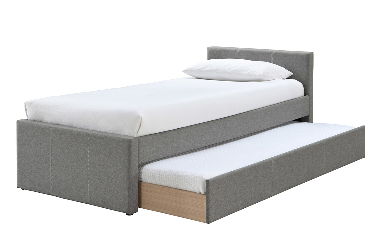 Cama nido infantil 90נ195cm tela gris MACCO