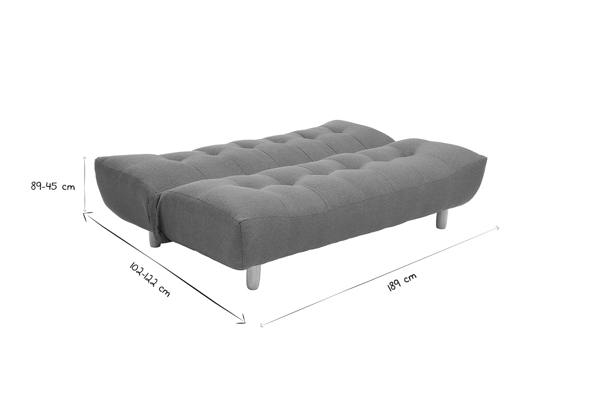 Canap convertible scandinave gris fonc YUMI