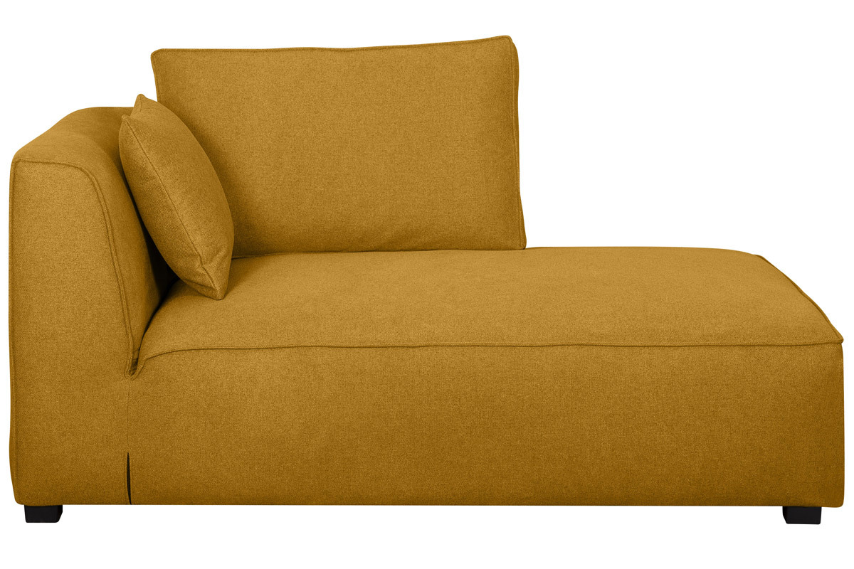 Chaise longue derecha en tejido amarillo comino PLURIEL