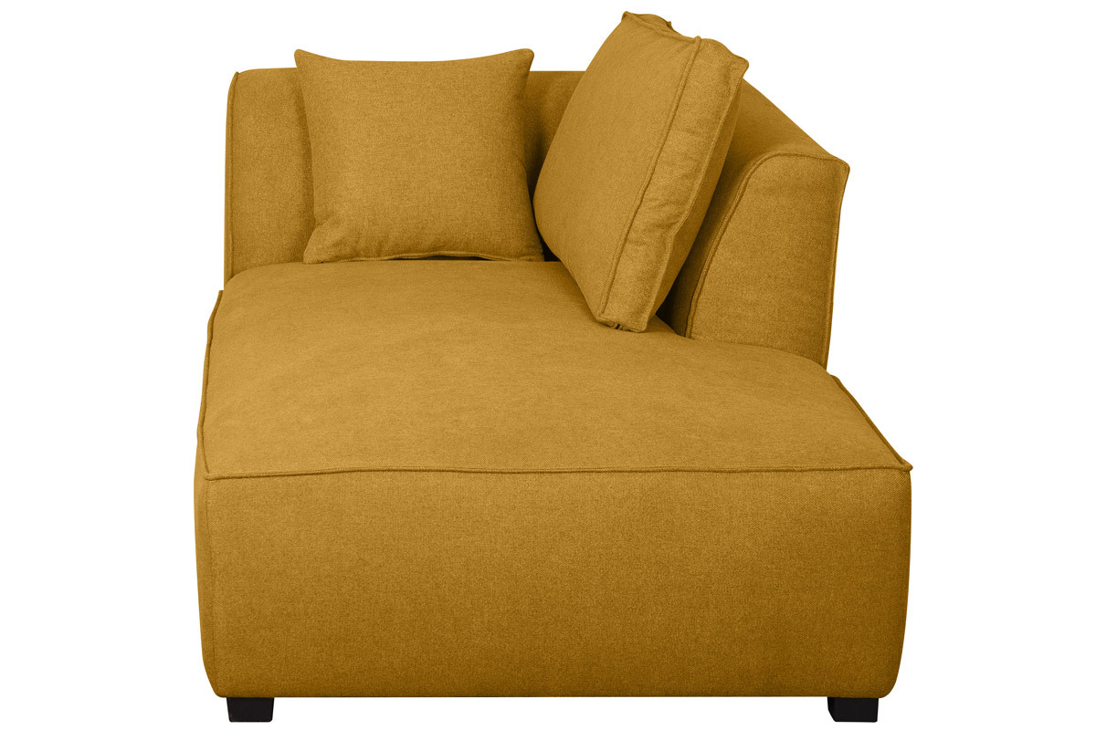 Chaise longue derecha en tejido amarillo comino PLURIEL