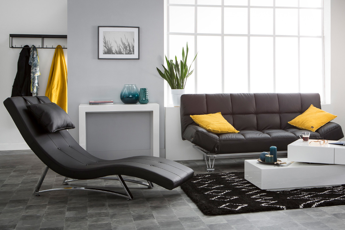 Chaise longue diseo negro MONACO