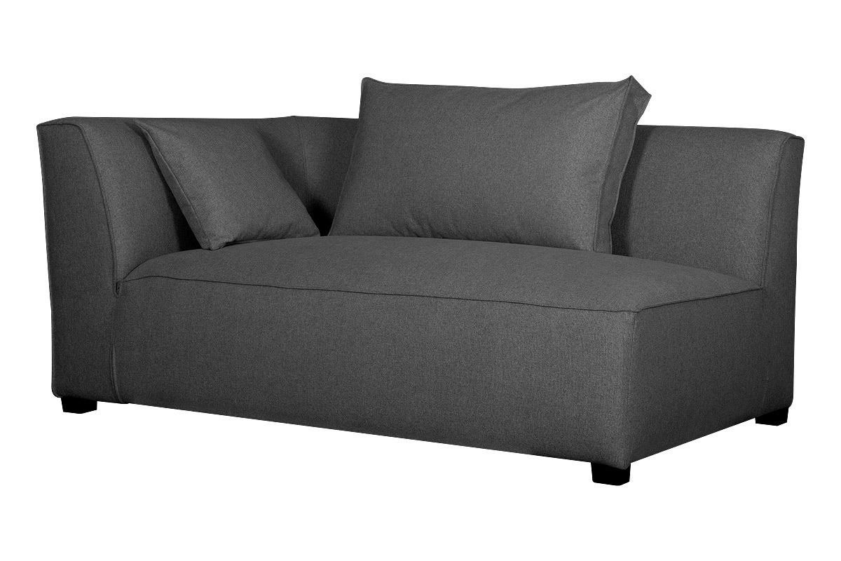 Chaise longue esquina izquierda gris antracita PLURIEL