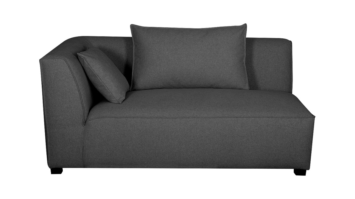 Chaise longue esquina izquierda gris antracita PLURIEL