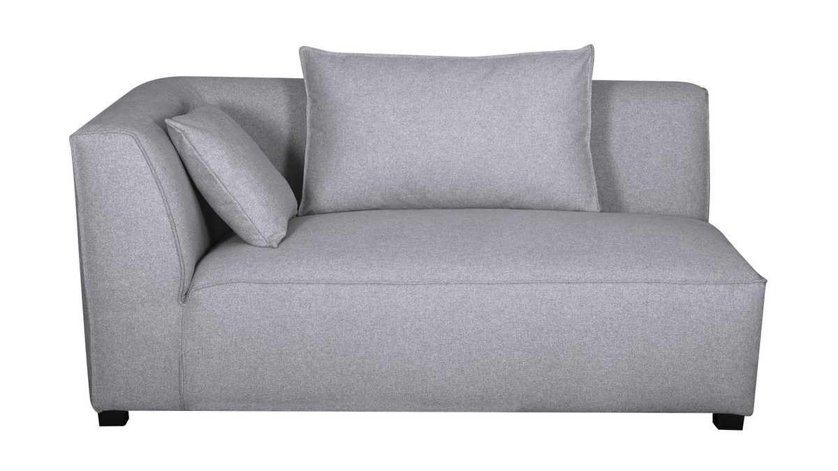 Chaise longue esquina izquierda gris claro PLURIEL