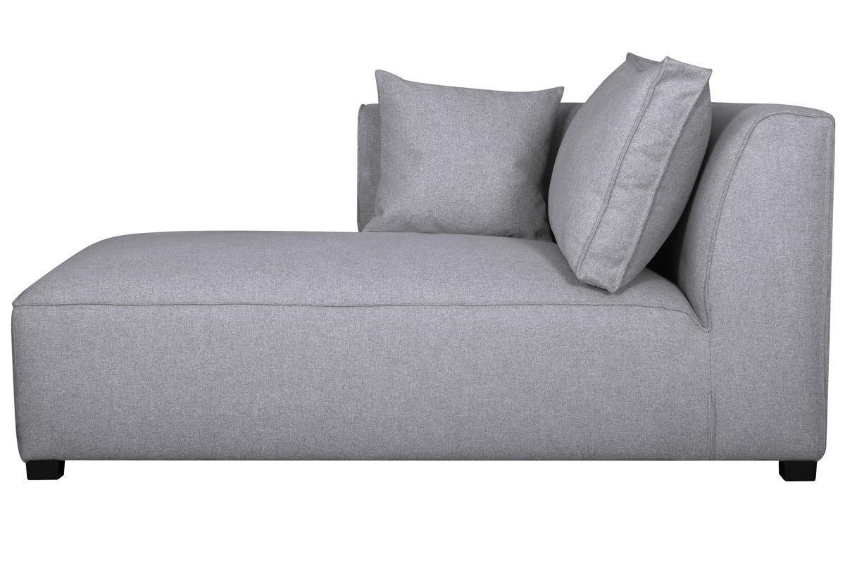 Chaise longue esquina izquierda tejido gris perla PLURIEL