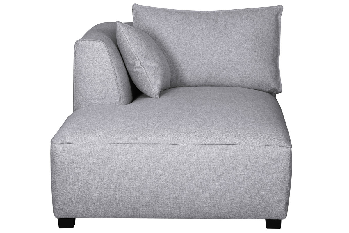 Chaise longue esquina izquierda tejido gris perla PLURIEL