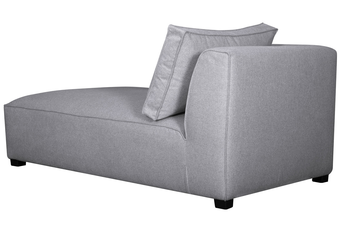 Chaise longue esquina izquierda tejido gris perla PLURIEL