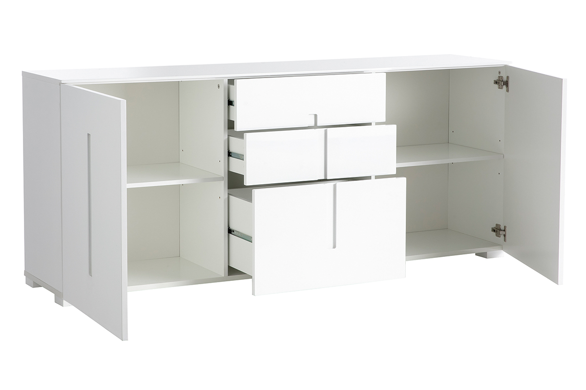 Cmoda diseo blanco lacado 2 puertas 3 cajones TED