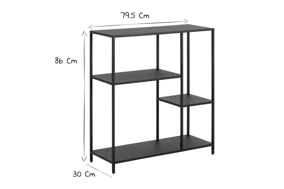 Consola moderna en metal negro L80 cm PODIUM