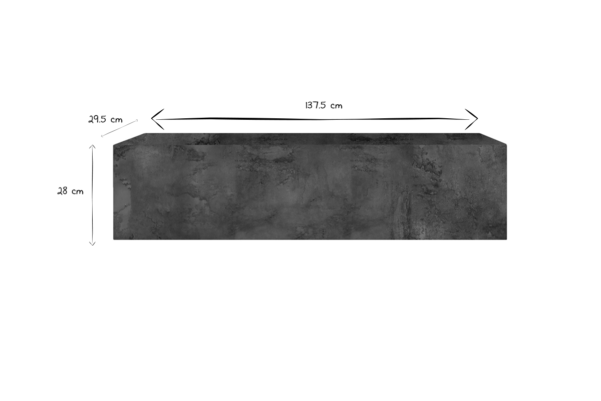 Elemento de pared TV horizontal acabado envejecido ETERNEL