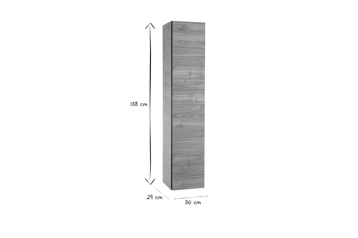 Elemento de pared TV vertical acabado madera clara ETERNEL