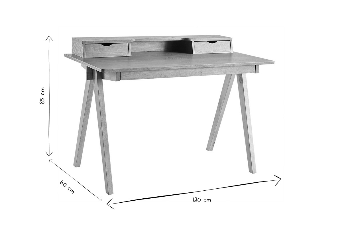 Escritorio con almacenaje de madera clara 120 cm PULITO