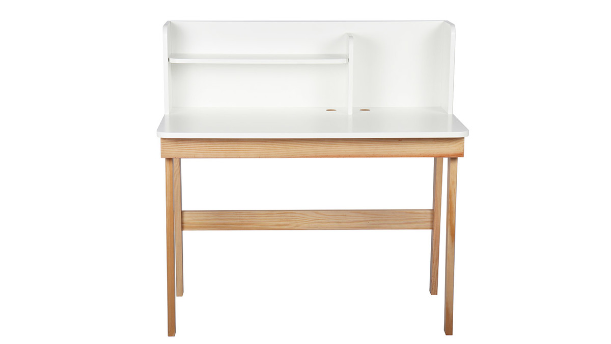 Escritorio infantil blanco y madera L105 cm KUNG