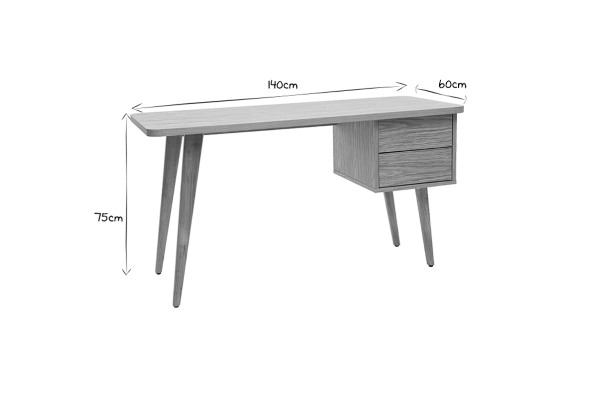 Escritorio roble L140 cm FIFTIES