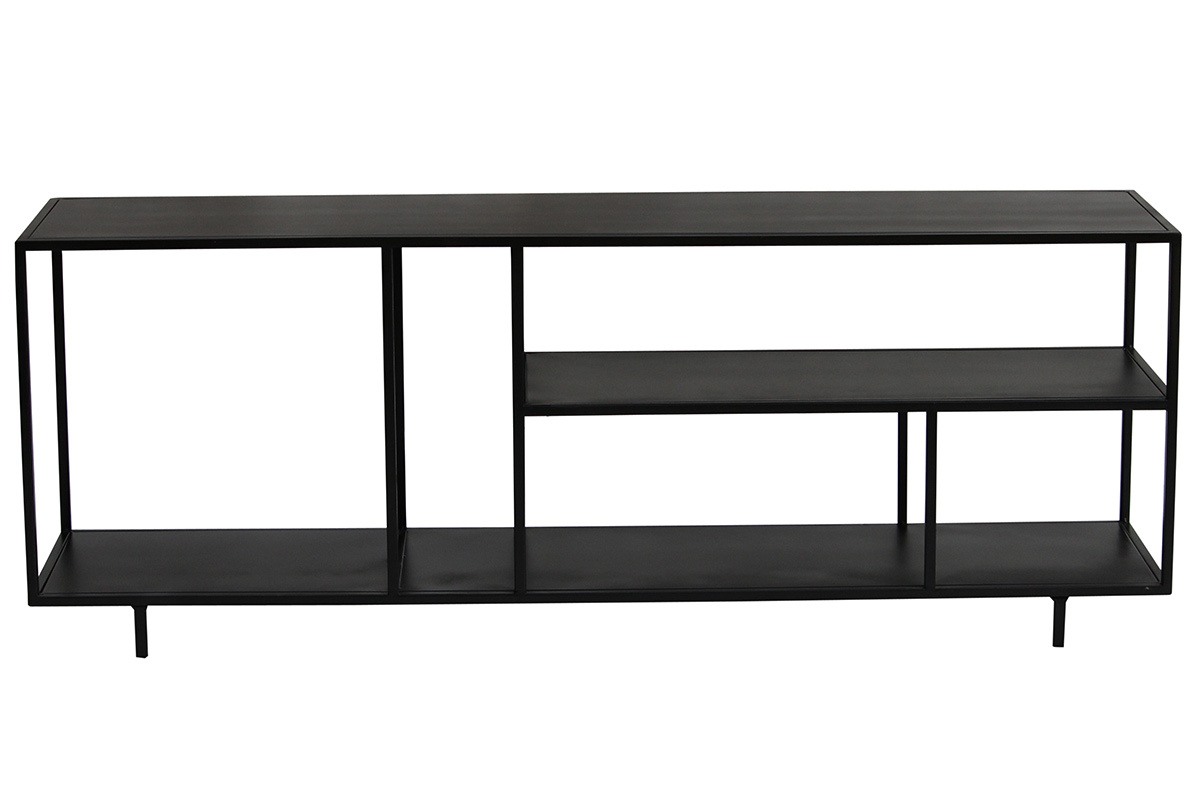 Estantera baja moderna en metal negro L160 cm KARL