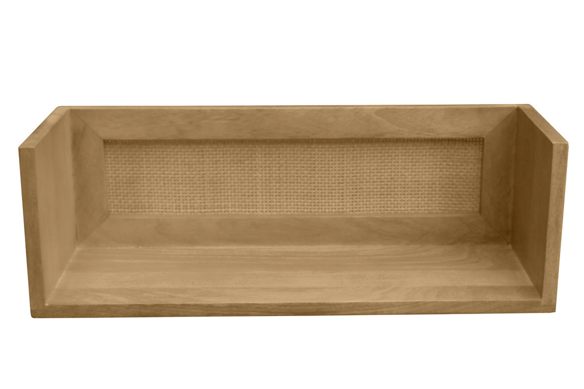 Estantera de pared de madera maciza de mango y caa de ratn 60 cm ACANGE