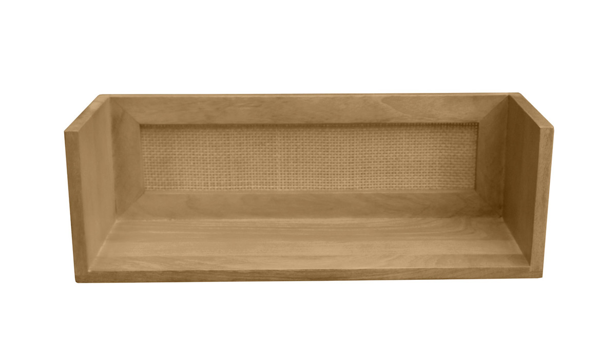 Estantera de pared de madera maciza de mango y caa de ratn 60 cm ACANGE