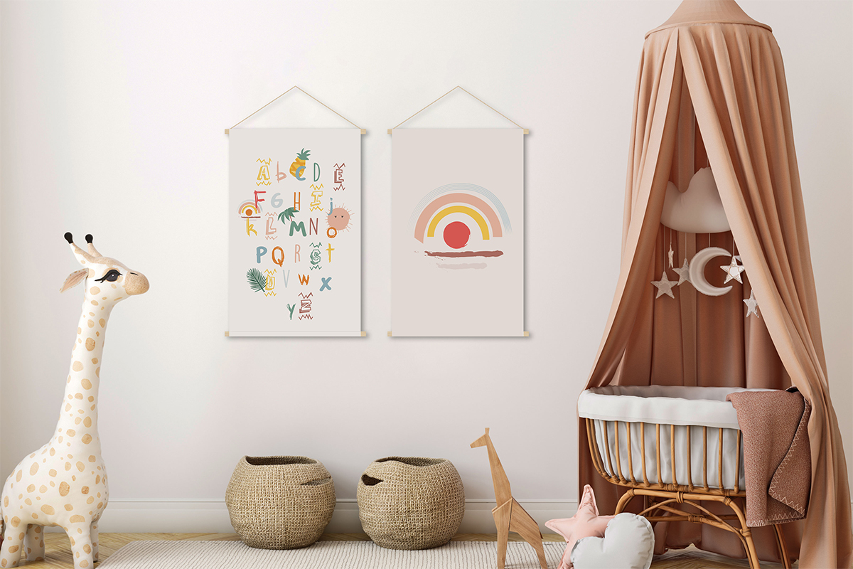 Kakemono infantil arcoris 40 x 60 cm HAPPY