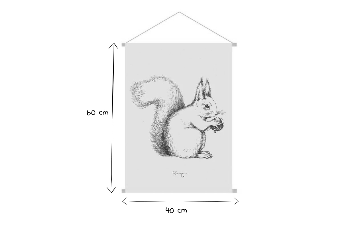 Kakemono infantil con ardilla 40 x 60 cm NUTS