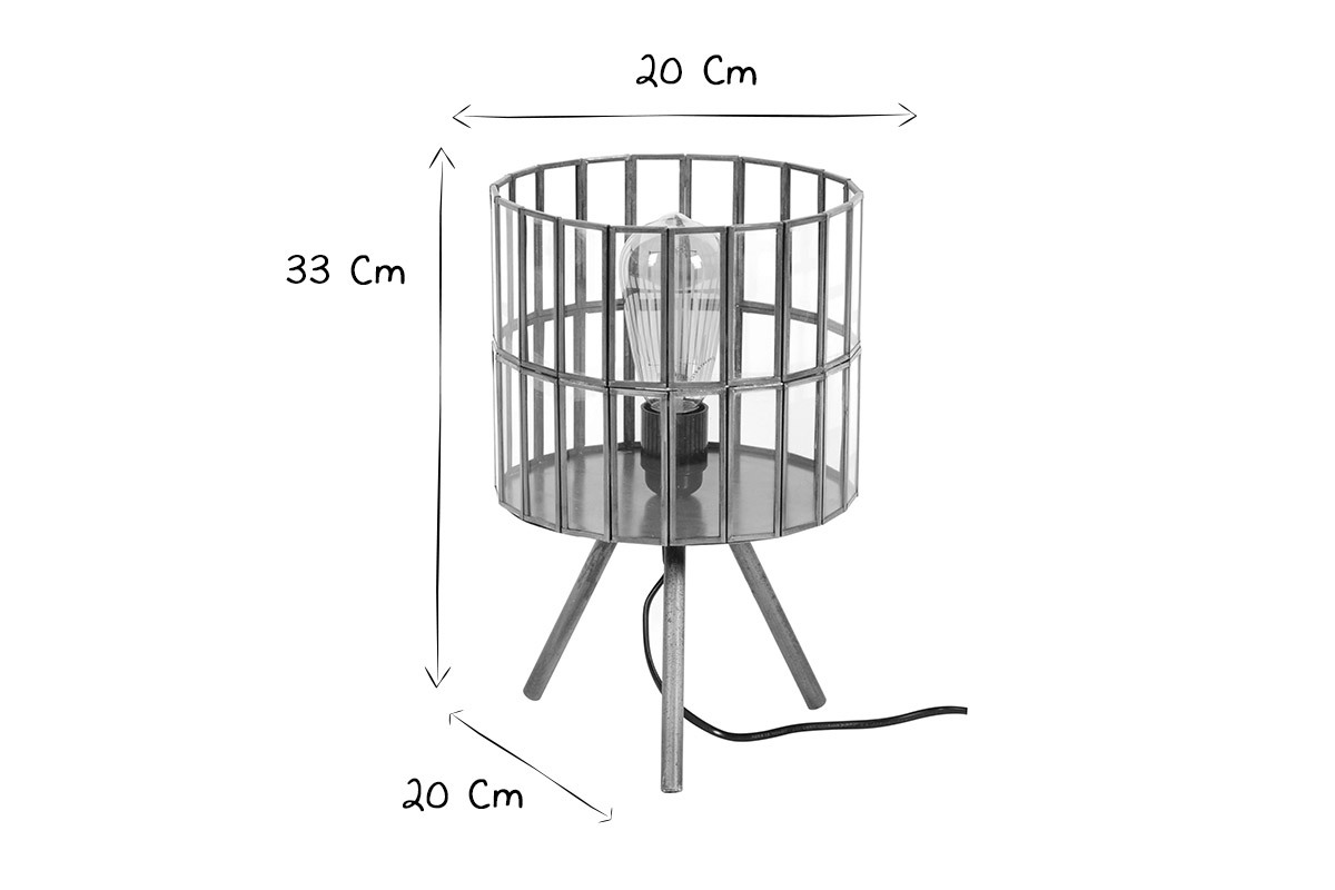 Lmpara de mesa industrial trpode en metal bronce CANOPY