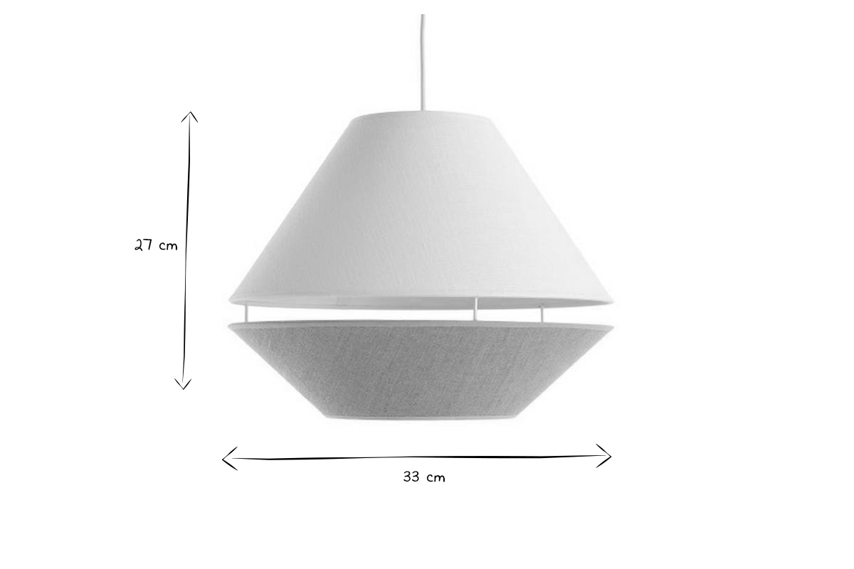 Lmpara de techo de diseo lino natural y blanco 33cm dim. KUPPEL