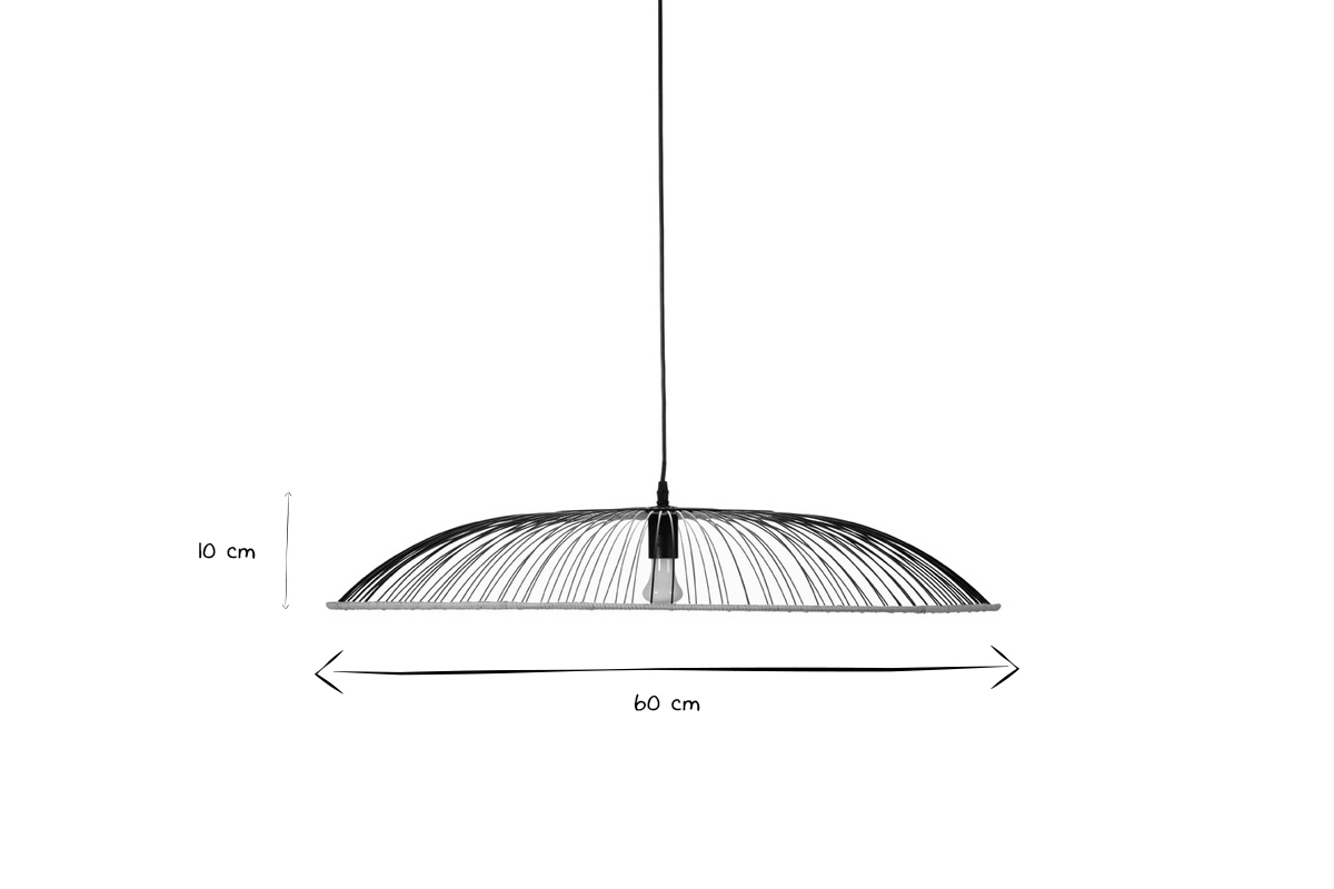 Lmpara de techo metal y ratn D60 cm ARIA