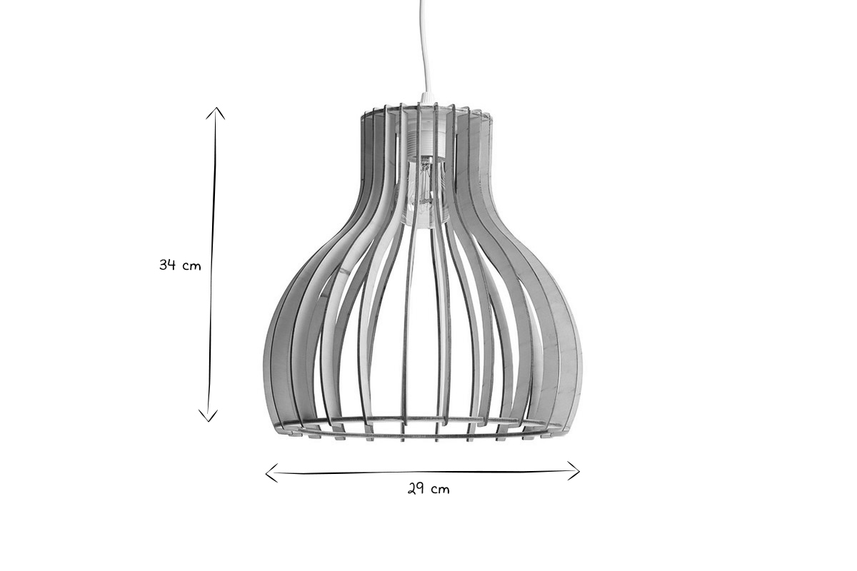 Lmpara de techo moderna madera clara D28cm FIJI